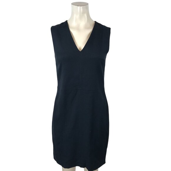 VINCE. - WOMEN'S 4 - NAVY SLEEVELESS V NECK  PENCIL CAREER DRESS - Picture 1 of 6